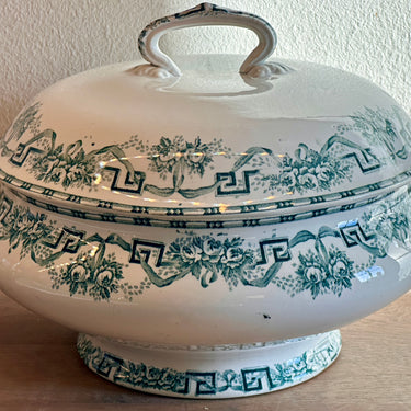 Covered dish / Terrine - Moulin des Loups &amp; Hamage Nord - Athenes decor in petrol color