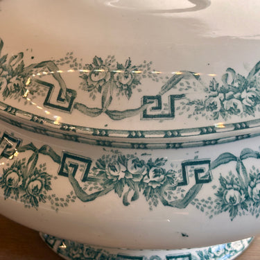Covered dish / Terrine - Moulin des Loups &amp; Hamage Nord - Athenes decor in petrol color