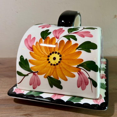 Cheese bell / Käseglocke / Käsehaube - Schramberg - BALKAN decor with colored flowers