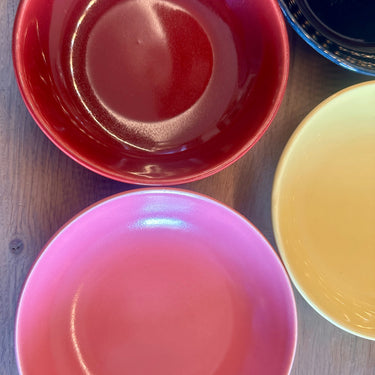 Snackset / Fruitset / Dessertset - rond model - Boch - set bestaat uit 7 delen, 1 grote schaal en 6 kleinere schaaltjes