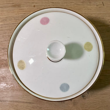 Sugar bowl - Seltmann Weiden Bavaria - porcelain with polka dot decor ISOLDE in various colors and gold-colored accents
