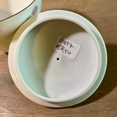 Sugar bowl - Seltmann Weiden Bavaria - porcelain with polka dot decor ISOLDE in various colors and gold-colored accents