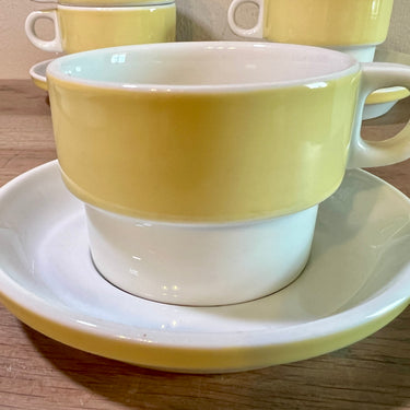 Coffee/Tea cup with saucer - Thomas Germany (part of the Rosenthal group) - made in yellow and white porcelain
