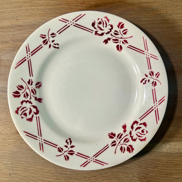 Ontbijtbord / Dessertbord - Moulin des Loups Orcerame - decor ERIC ROUGE uitgevoerd in rood