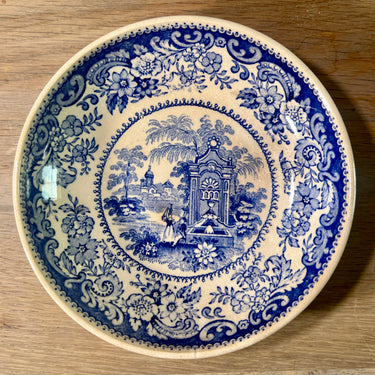Small dish - deeper model - JB Cappellemans - W. Smith & Cie - FOUNTAIN decor executed in blue