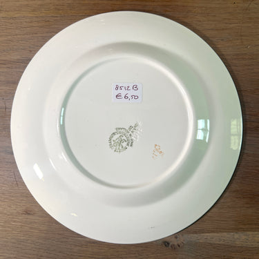 Bord / Ontbijtbord - Societe Ceramique Maestricht - decornr. SB5 (sur biscuit) & 47C 33 - uitgevoerd met een brede zwarte rand