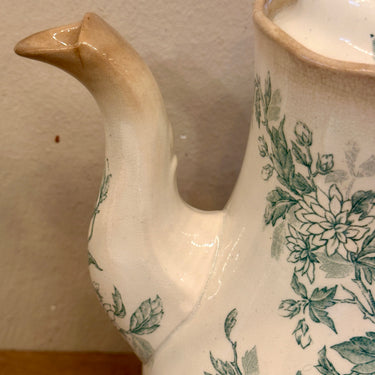 Koffiekan / Koffiepot - Societe Ceramique Maestricht - decor AURORE uitgevoerd in groen - circa 1885