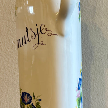 Drankfles / Drinkfles - Porcelaine Revol (Saint Uze) - Made in France - driehoekig porseleinen fles met stopje en metalen sluiting