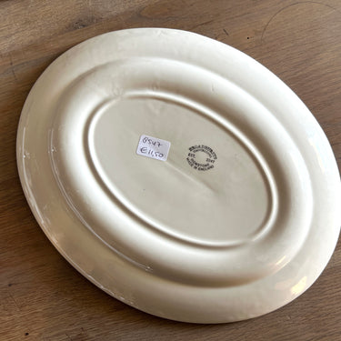 Platter / Plate - flat, oval, model - Broadhurst Staffordshire - Ironstone - made in England - decor FISHERMAN/THE ENGLISH SCENE in blue
