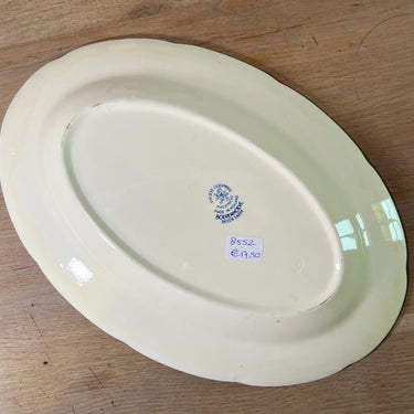 Schaal / Bord - groter, ovaal, model - Societe Ceramique Maestricht - decor BOERENHOEVE uitgevoerd in blauw