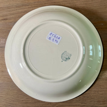 Diep bord / Soepbord / Pastabord - Boch - decor in blauw met geometrische figuren lijkend op bladeren