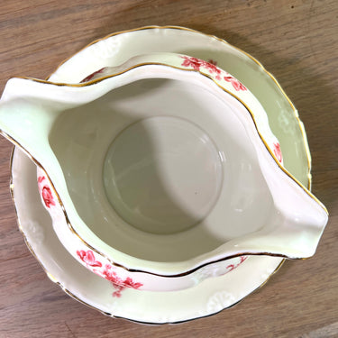 Juskom / Sauskom - Mosa (stempel 5 bogen = 1930-1940) - vorm BAROK - decor van bloemen in roze uitgevoerd