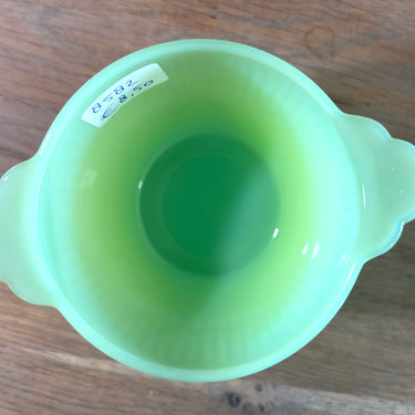 Suikerpot - zonder deksel - Fire King Oven Glass - uitgevoerd in jadeite groen glas