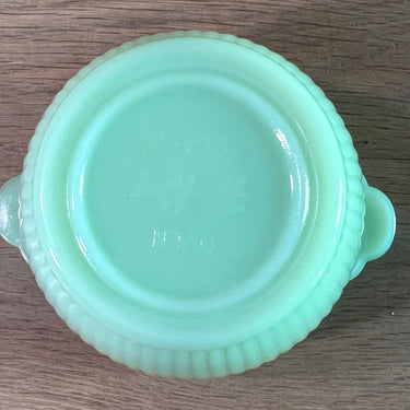 Suikerpot - zonder deksel - Fire King Oven Glass - uitgevoerd in jadeite groen glas