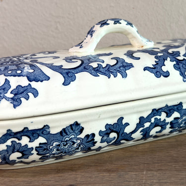 Kammenbak - ongemerkt maar Boch - vorm SUEZ - decor PAPILLON uitgevoerd in blauw - circa 1891