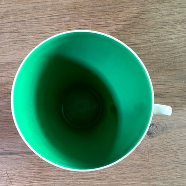 Kopje (zonder schotel) - Mosa (stempel met 3 bogen=1950-1960) - decor met groene binnenzijde en wit van buiten