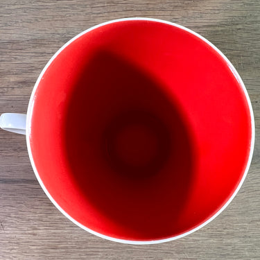 Kopje (zonder schotel) - Mosa (stempel met 3 bogen=1950-1960) - decor met rode binnenzijde en wit van buiten