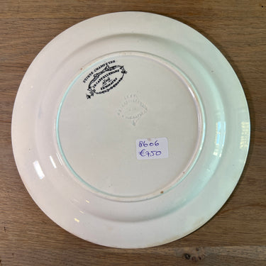 Sierbord / Dessertbord - J.B. Cappellemans ainé Jemmapes - decor SUJETS CHAMPĒTRE 'La Cavalcade' in zwart/wit met blauw/witte rand