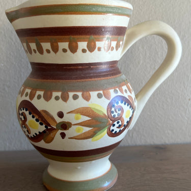 Jug / Pitcher - smaller model - Quimper - decor D307 with a rural design in brown tones