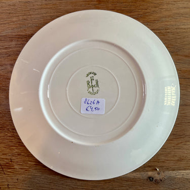 Ontbijtbord / Dessertbord - Boch - vorm VEDETTE - decor PASTILLES met stippen in wit op een grijs/blauwe rand