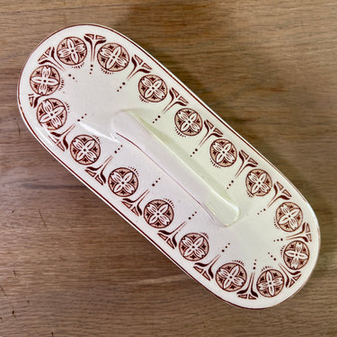 Comb tray - Petrus Regout - BRUXELLES pattern in brown