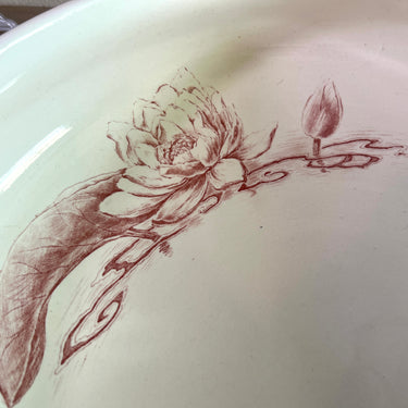 Wash basin / Basin - Franz Anton Mehlem Bonn - LOTUS decor executed in red
