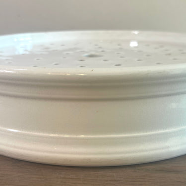 Drip Tray / Drainer - large round model - Nimy - made of entirely white earthenware