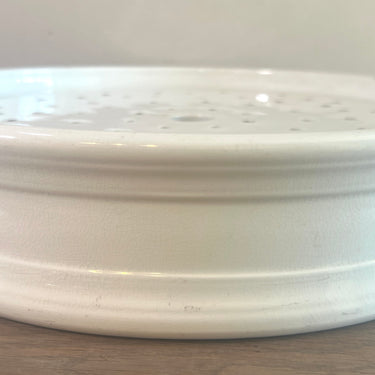 Drip Tray / Drainer - large round model - Nimy - made of entirely white earthenware