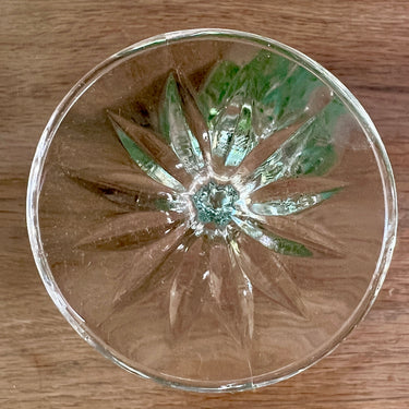 Glass / Sherry glass on foot - VMC Reims (Verreries Mècaniques Champenoises) - Harlequin in green