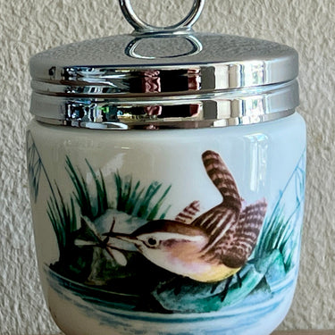 Egg coddler - Royal Worcester - décor met vogels (waarschijnlijk jaren 1970s-1980s) - King size model voor 2 eieren