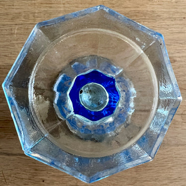 Vase - smaller model - entirely blue tinted glass - unmarked