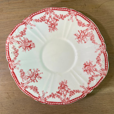 Cakebord / Presenteerbord - William A. Adderley - decor uitgevoerd in rood/roze