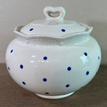 Suikerpot - Boch - vorm FESTIVAL - decor POIS (blauwe stippen/erwten)