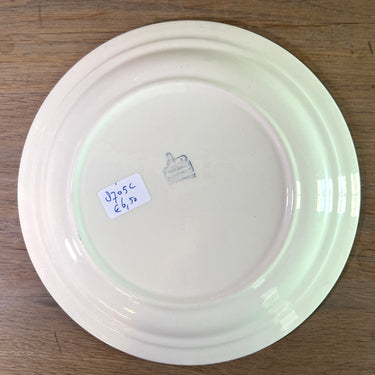 Ontbijtbord / Dessertbord - Petrus Regout - uitvoering met grijs/blauw pastelkleur rand