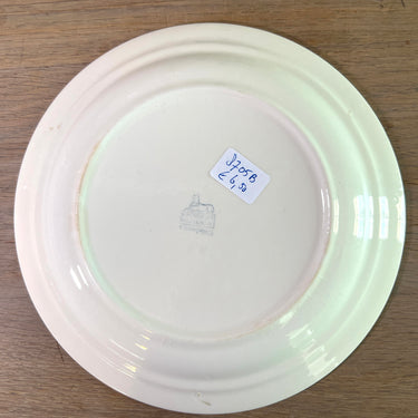 Ontbijtbord / Dessertbord - Petrus Regout - uitvoering met geel pastelkleur rand