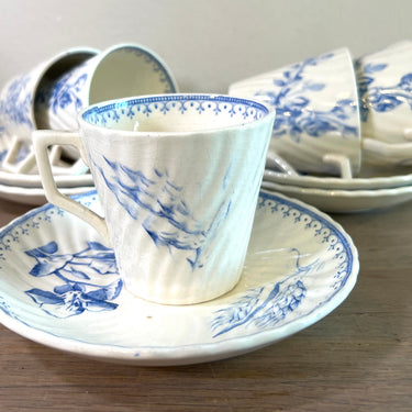 Cup and saucer - Petrus Regout - MALAGA pattern in light blue