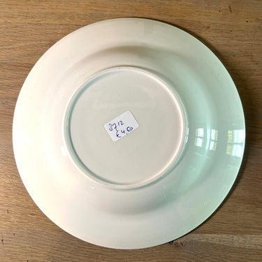 Diep bord / Soepbord / Pastabord - ongemerkt - uitgevoerd met een blauw pastel gekleurde bredere rand