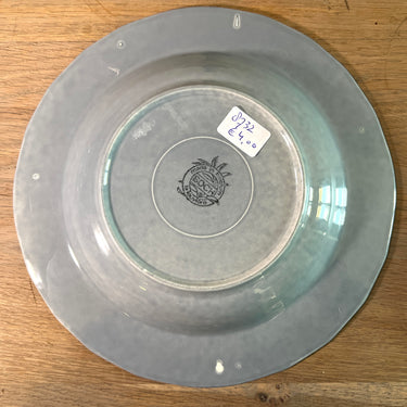 Tiefer Teller / Suppenteller / Pastateller - Boch La Louviere - Dekor in Grau mit bearbeitetem Rand