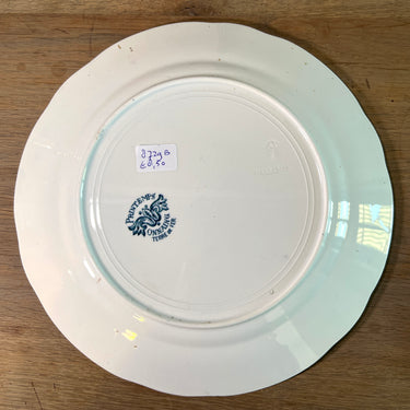 Dinerbord / Eetbord - Onnaing Terre de Fer - decor PRINTEMPS uitgevoerd in blauw-groen