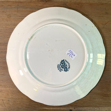 Dinerbord / Eetbord - Onnaing Terre de Fer - decor PRINTEMPS uitgevoerd in blauw-groen