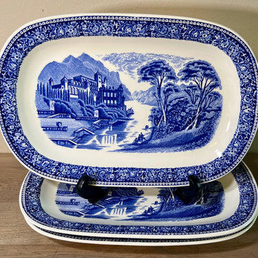 Schale / Servierschale - Royal Sphinx - Dekor OLD ENGLAND in Blau