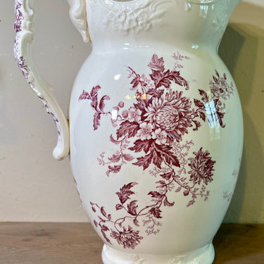 Lampetkan - Frans Anton Mehlem Bonn - decor met paars/lila gekleurde bloemen en embossed bewerkingen