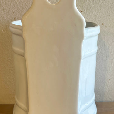Borstelhouder / Borstelpot / Lepelpot / Lepelhouder - Boch - uitgevoerd in wit - met ophangoog
