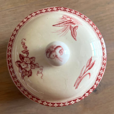 Poederpot - Boch - decor MARINE uitgevoerd in rood