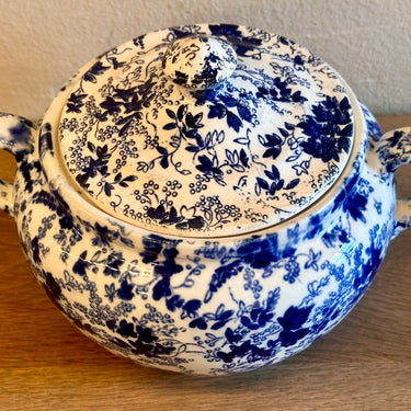 Suikerpot - Nimy - decor POMPADOUR uitgevoerd in blauw/wit