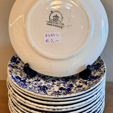 Onderschotel / Schotel (zonder kopje) - Nimy - decor POMPADOUR uitgevoerd in blauw/wit