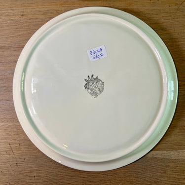 Fonduebord / Gourmetbord - Boch - décor in wit/crème kleur met bewerkte rand