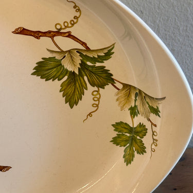 Ovenschaaltje - met oren/handgrepen - Villeroy & Boch Luxembourg - décor van wijnranken in groen
