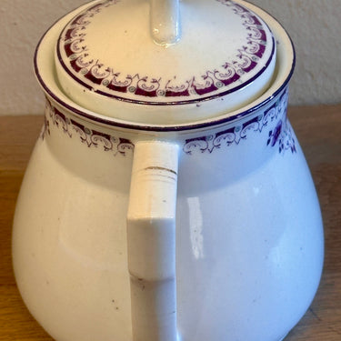Suikerpot - ongemerkt maar Mosa - décor 123 met bloemen in lila-paars