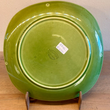 Dinerbord / Eetbord - vierkant model - Boch Frères Belgium - décor NEW TIME uitgevoerd in groen - 1955